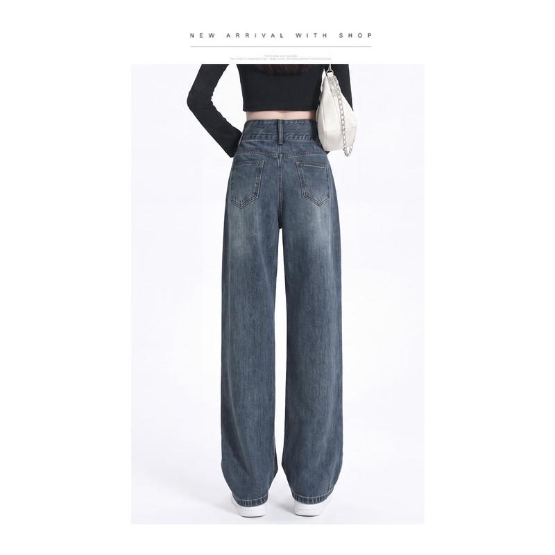 La Chapelle Women's High-Waisted Wide-Leg Denim Jeans