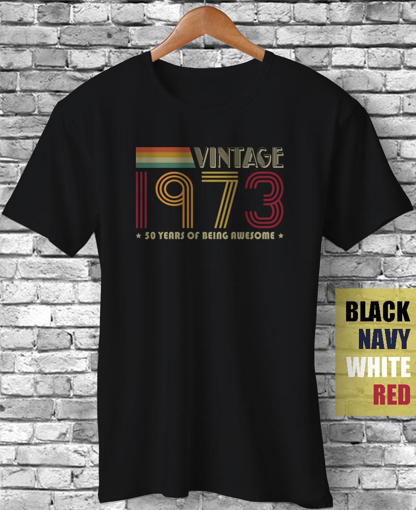Vintage 1973 50 Years Of Being Awesome Funny Birthday Retro Gift Unisex T-Shirt Unisex T-Shirt M