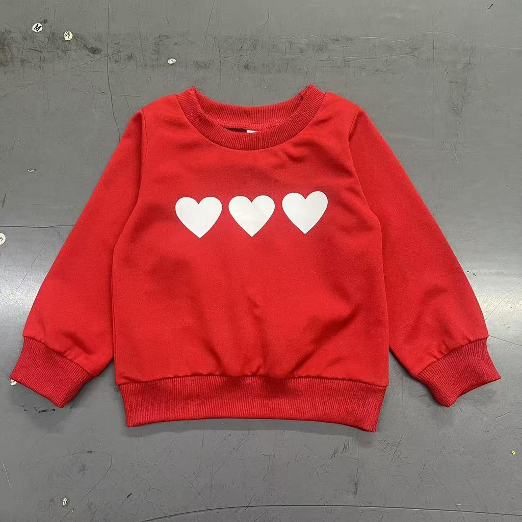 Girls' Toddler Heart Print Long Sleeve Pullover Knit Top