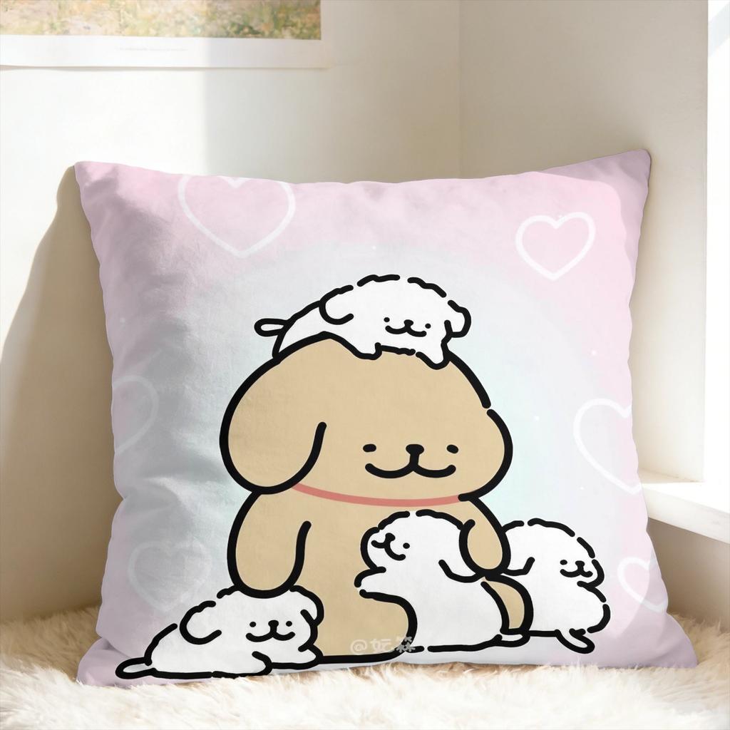 Cartoon Maltese Pillow Case Line Dog Puppy Comfy Pillow Cover Morden Pillowcases For Sofa Couch Bed Living Room