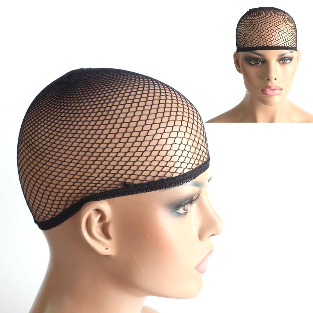 Wig Caps Nylon Stretchable Breathable Dome Mesh Net Wig Cap For Cosplay Dress Up Black