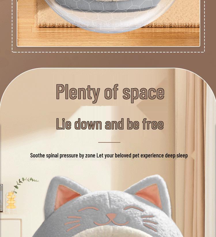 Winter Warm Half-Closed Cat Bed - All-Season, Dirt-Resistant, Secure, and Non-Collapsing.