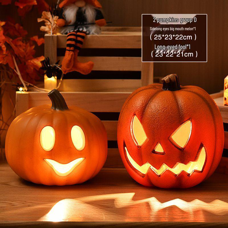 Halloween Light-Up Hollow Pumpkin Lantern for Outdoor Decor