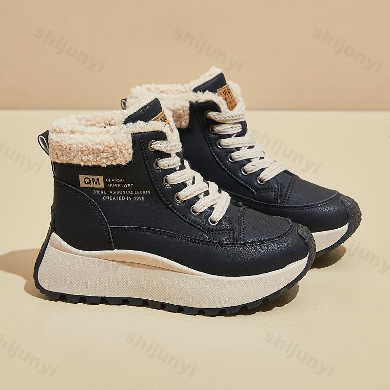Women Thick-soled High-top Casual Sport Shoes 2026 Winter New Warm Cotton Ankle Boot Plush Anti Slip Cold-proof Outdoor Sneakers