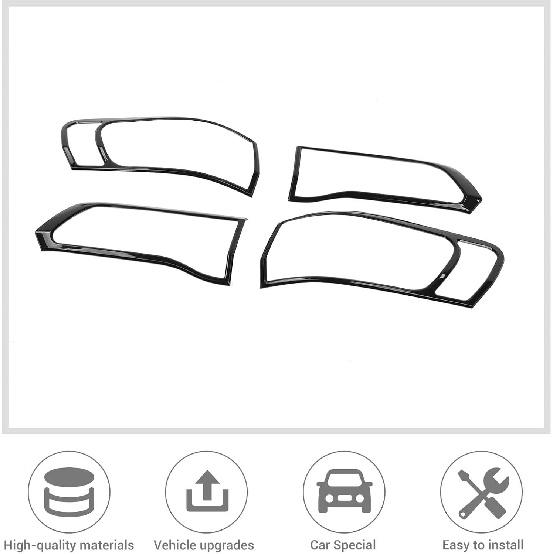 JeCar Tail Light Cover Bezel Trim for Jeep Grand Cherokee 2014-2020 Accessories (4 Pcs Black)