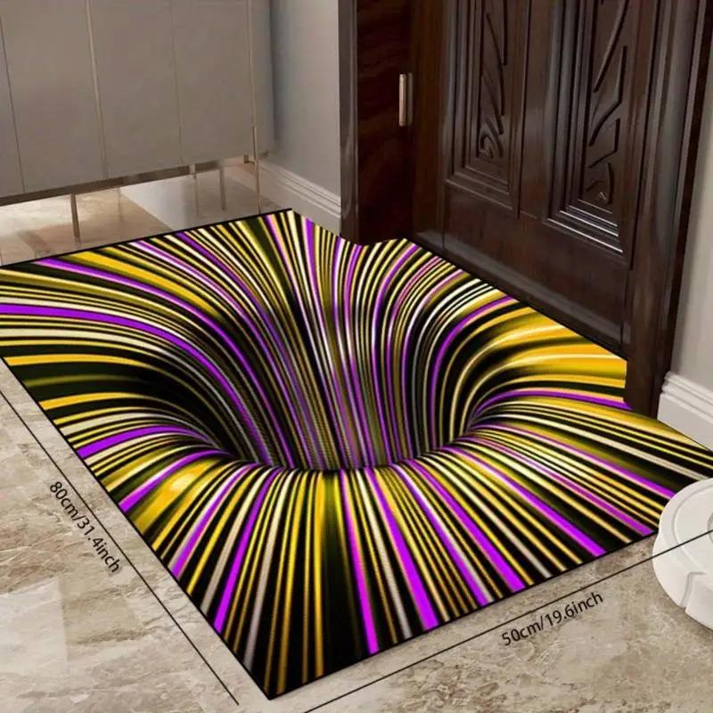 

Vortex Illusion Print Bath Mat Bathroom Floor Decor Super Absorbent Non Slip Easy To Clean Doormat Rug Washroom Entrance Carpet 30x40Diatomud