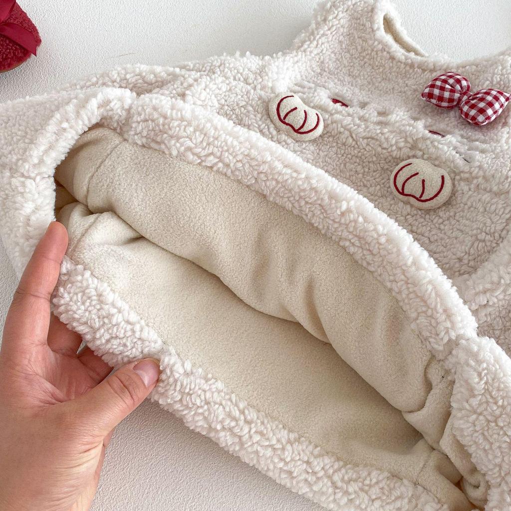 2025 Kids' Quilted Winter Dress - Trendy Girls' New Year Outfit