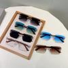 Rimless Square Sunglasses Men  New Gradient Casual Shades Women Trendy Vintage Brand Design Multicolor Sun Glasses
