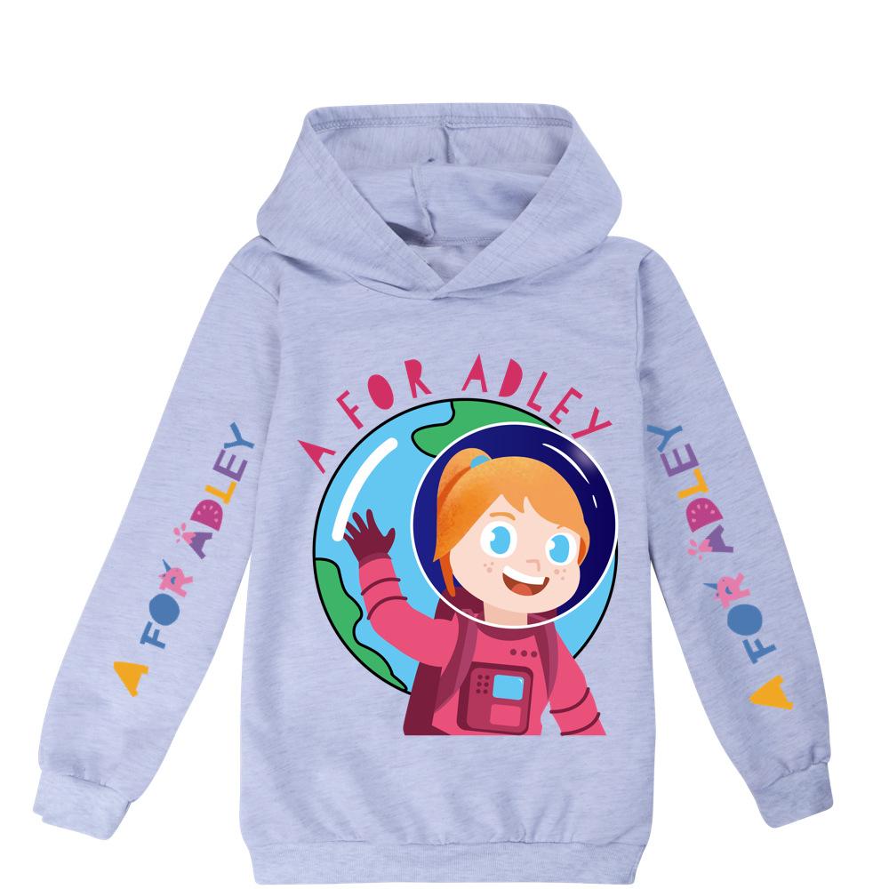 A for Adley Cartoon Casual Fashion Hooded Sweatshirt for Boys and Girls in Autumn and Winter, Warm Sports Hoodie