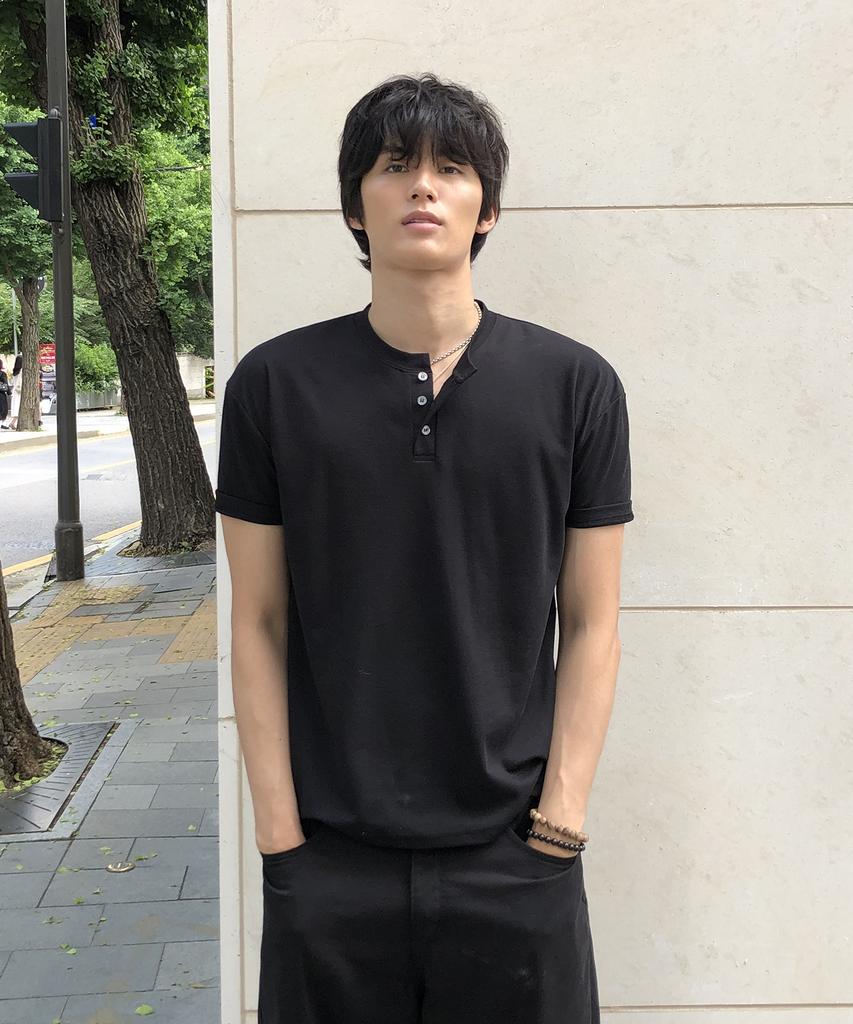 Dei Cp Muscle Fit Henley Neck Short Sleeve T-Shirt_4 Color