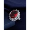 Fashion 5 Karat Artificial High Carbon Diamond Pigeons-Blood Ruby Ring Female Luxury Elegant Fancy Normcore Style Ring