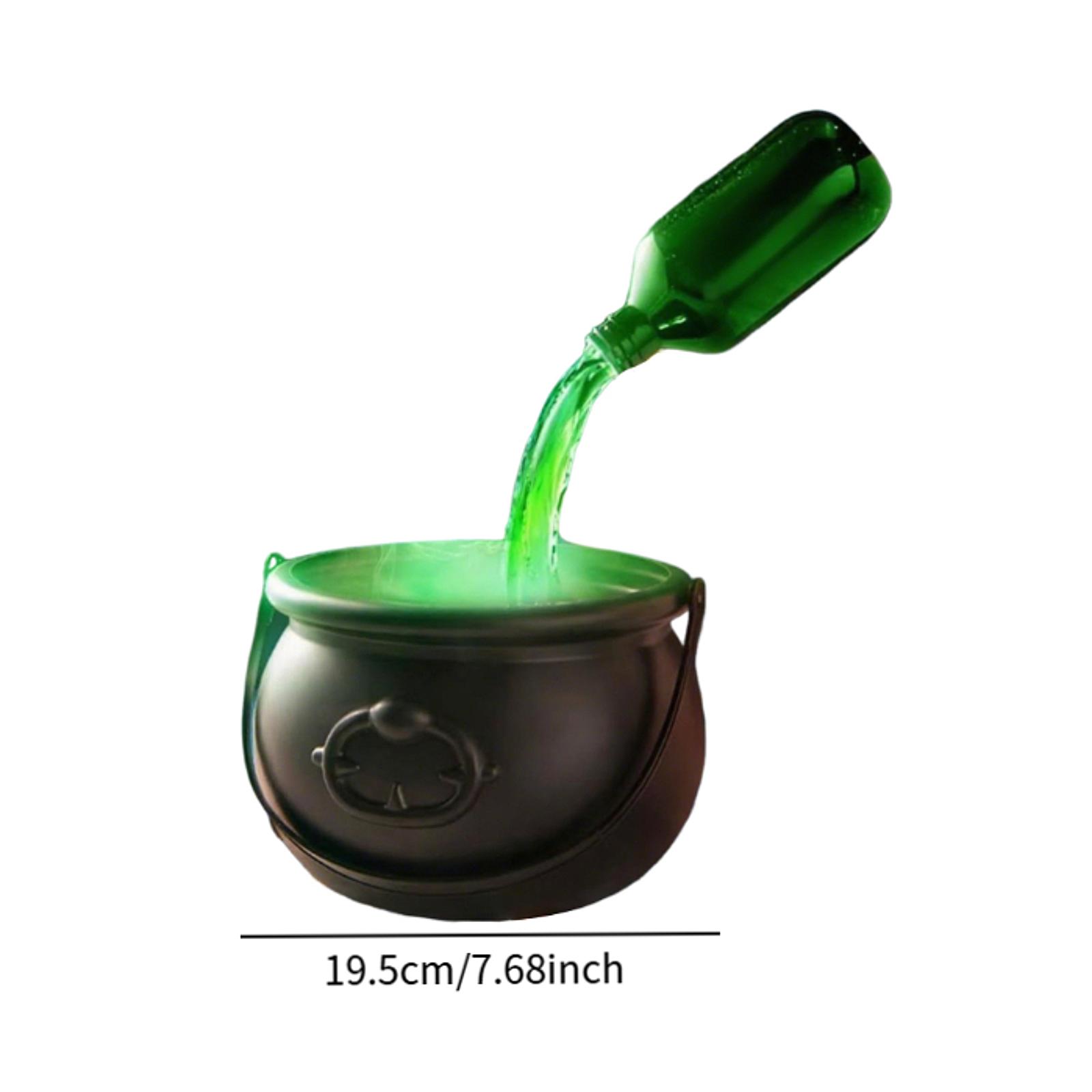 

Halloween Witch Cauldron Mist Maker with Lights Indoor Floating Bottle Mist Maker Spooky Horror Holiday Haunted House Pot Prop Other