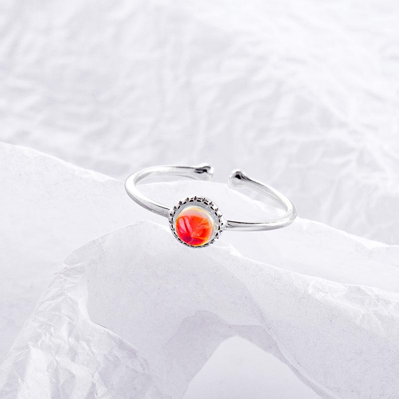 

Кольцо из серебра 925 пробы Banyan Tree с регулируемым размером и лунным камнем для женщин – Красочный, минималистичный дизайн с тонкими круглыми бусинами Adjustable Open