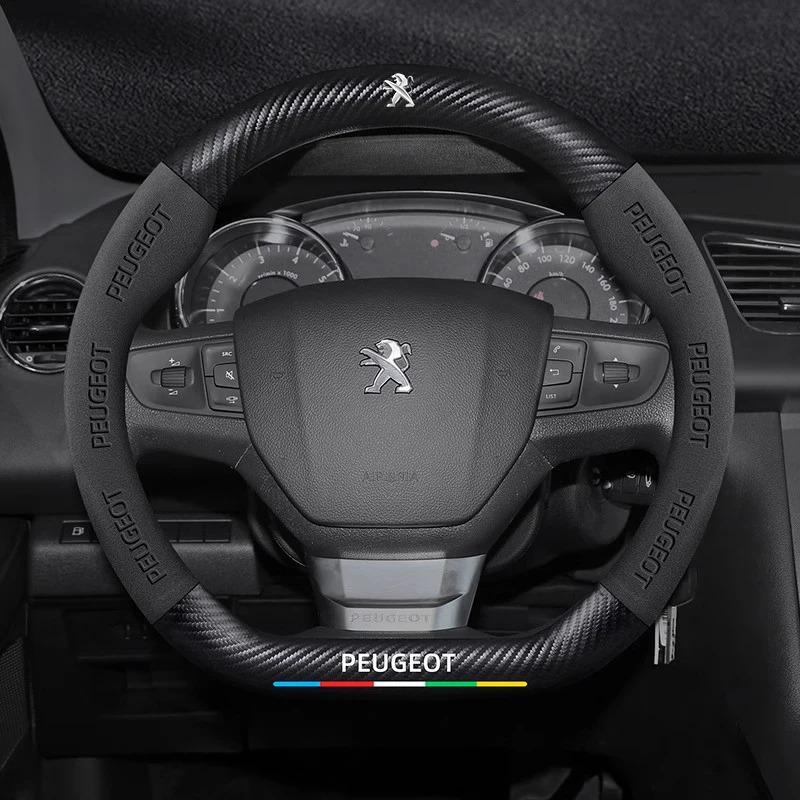 Car Steering Wheel Cover For Peugeot 106 107 108 206 207 208 301 307 308 406 407 408 508 607 2008 3008 4008 5008 GT RCZ Rifter ENH5