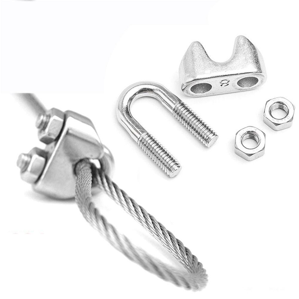 U-typ Stålwireklämma Fästklämma M2/3/4/5/6/8/10/12/14mm Kabelhylsa Klämma 304 Rostfritt Stål Hårdvarutillbehör