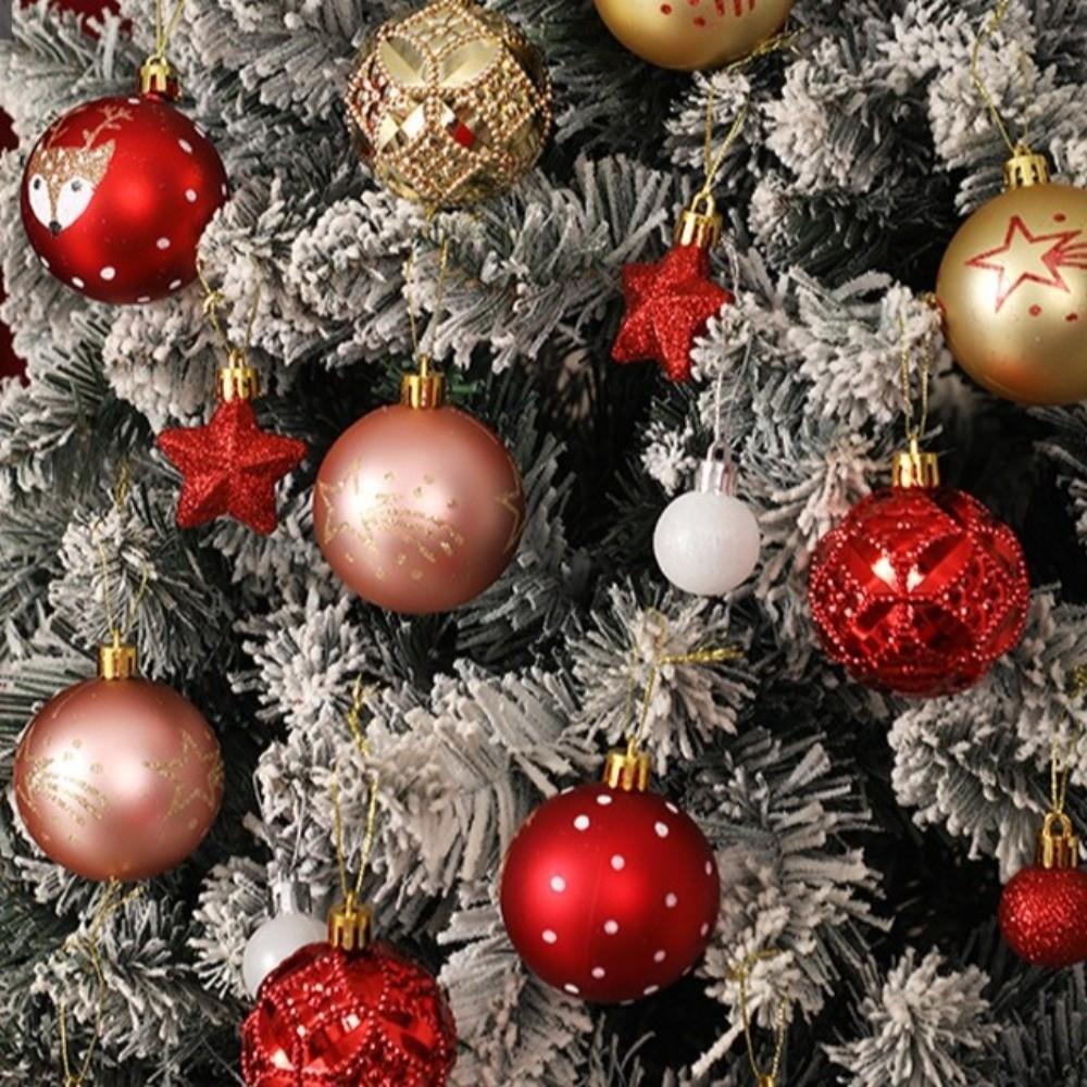 35Pcs/Set Creative Christmas Ball 6CM Xmas Ornament Ball Durable Xmas Baubles  Scene Supplies