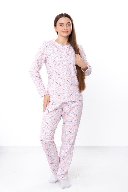 Set pijama (femei) – Bumbac moale tip fleece, Mânecă lungă & Pantaloni, Sezon intermediar 8240-024-1 HC