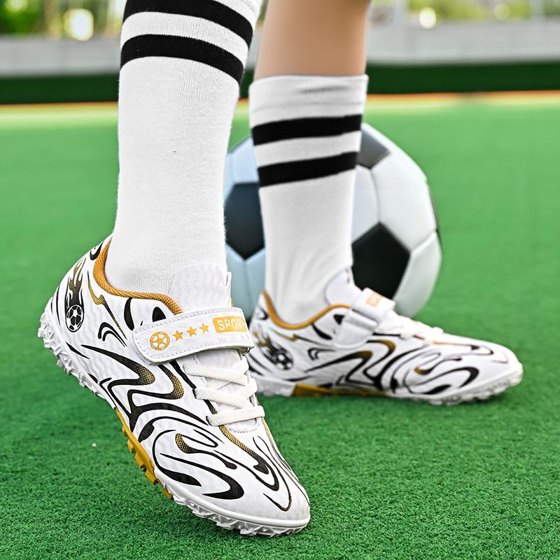 Cheap Shoes Futsal Children Trendy Printed Indoor Soccer Turf Shoes Kids Trainers Professional Football Sneakers Child