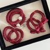 Elegant Retro Red Bow Hair Tie for Low Buns