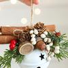 Antlers Pinecone Christmas Bells Durable Metal Fabric Decorations For Tree Home Party
