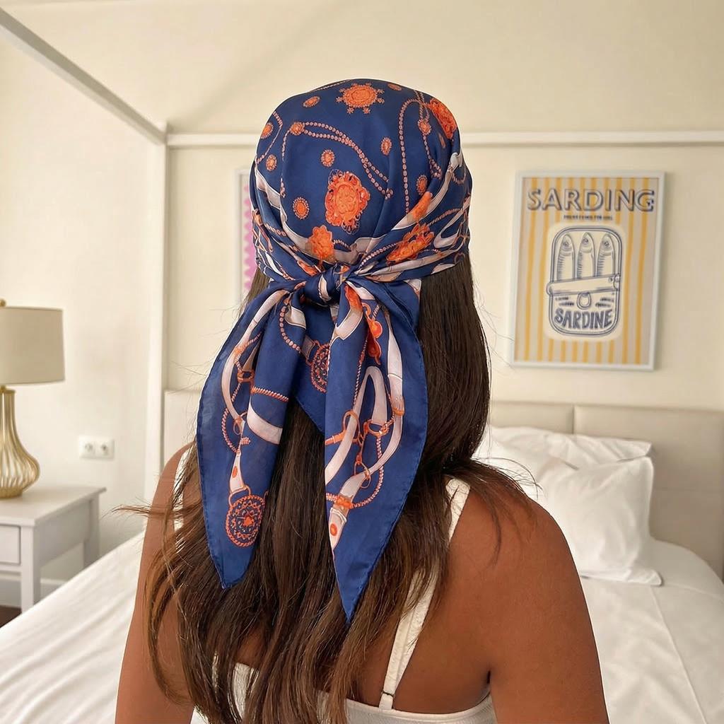 Fashion Print Silk Hairbands Scarf Women 2026 Spring New Elagant Floral Bandana Neck Kerchief Head Bands Foulard Female Scarfs