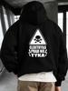 Elektryka Prd Nie Tyka Electricity Danger Warning Graphic Hoodie Unisex Hooded Sweatshirt Black Long Sleeve Pullover Skull and Cro