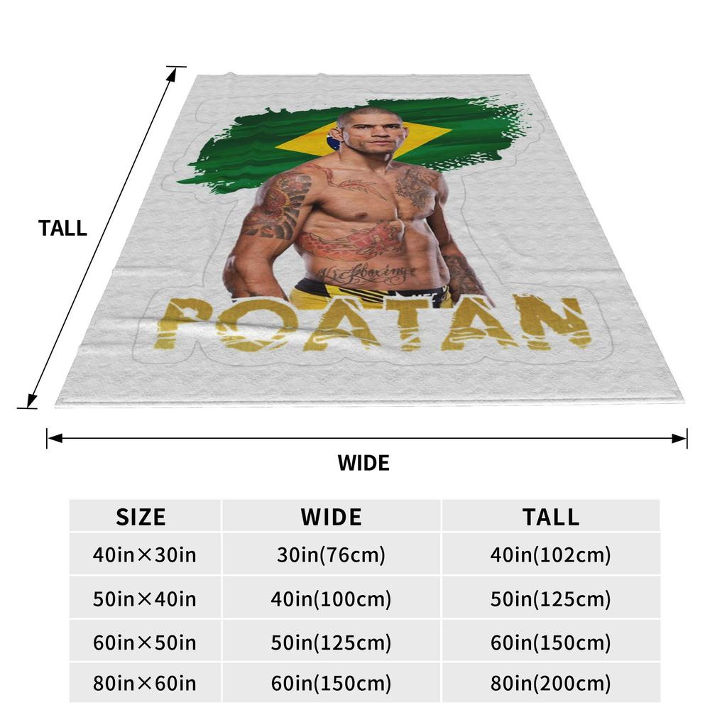 Flannel Throw Blanket Alex Pereira Bootleg Fighter Boxing Warm Plush Blankets Soft Bedspread for Bed Livingroom Home Travel Sofa