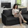 Convertible Corner Sofa, 3-Seater Sofa Bed 192 cm, Reversible Chaise Lounge, Anthracite Grey