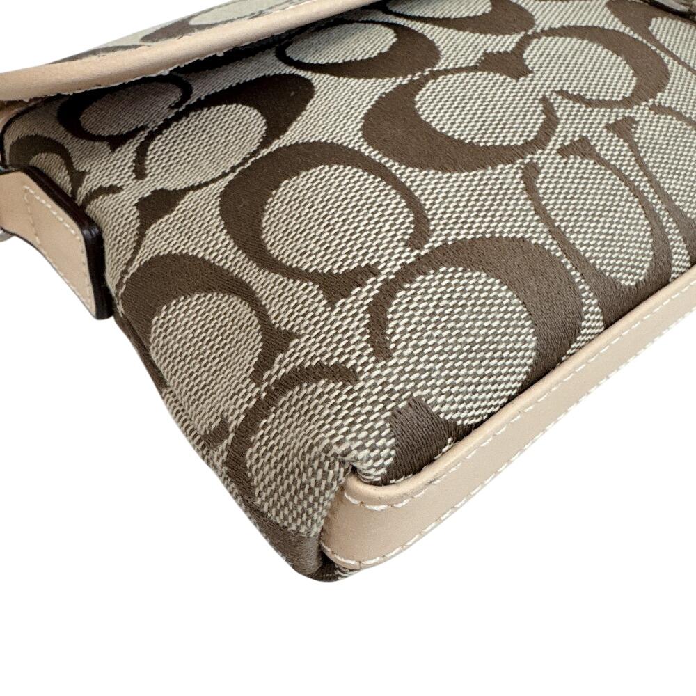 Coach 6348 Accessory Pouch One Shoulder Bag Signature Canvas Handbag Brown Canvas Used