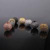 10mm Micro-Paved Zircon Copper Beads for DIY Jewelry - Black and White Round Ball Accessories