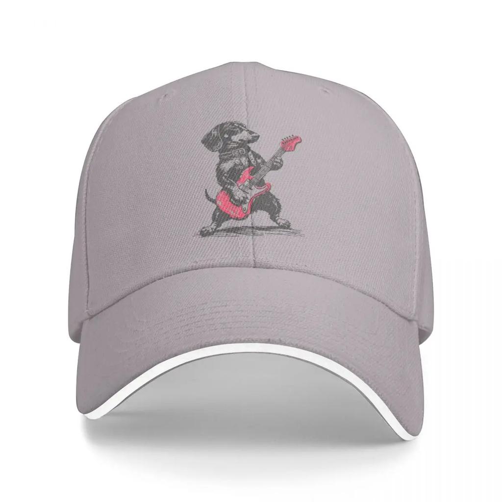 Baseballkappen Vintage Dackel Weenie spielt Gitarre Grafik Herren Damen Sport Sommerhüte