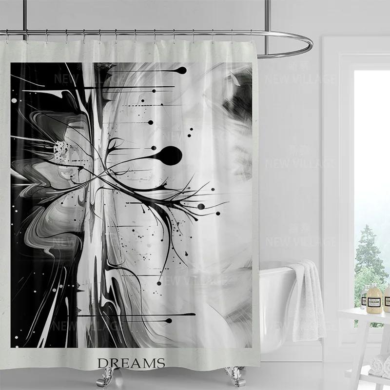 Nowoczesna Sztuka Graffiti Zasłona Prysznicowa garnitur Wodoodporna Zasłona 12 Haczyk Styl Skandynawski Łazienka Wanna Podwójnego Użytku Zasłona Prysznicowa