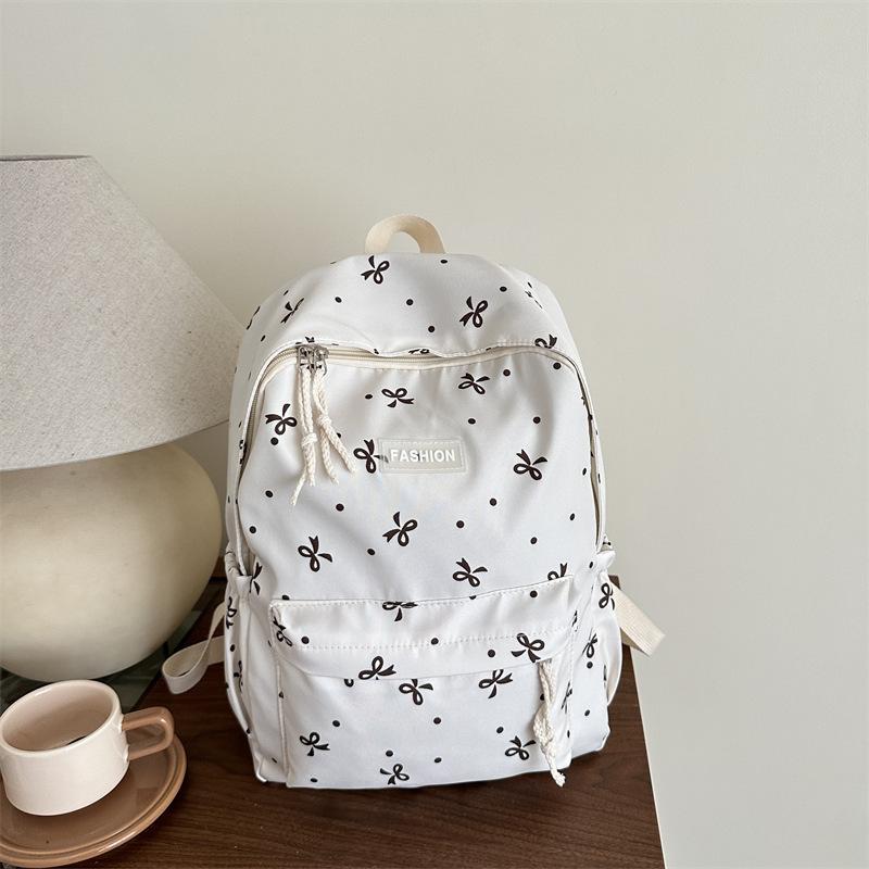 Student Schoolbag New Large-capacity Backpack Student Class Schoolbag Backpack Bow Travel Campus Wind Backpack