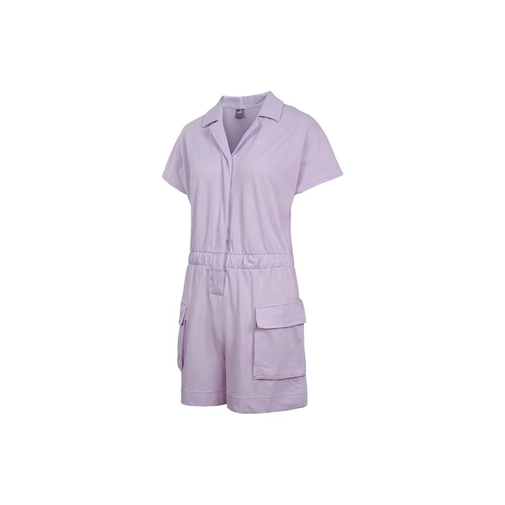 Puma Solid Color Retro Casual Jumpsuit Women jumpsuit Purple 535232-17