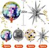 12PCS Disco Retro Balloon Set 80s and 90s Silver Colorful Lantern Ball Combination Birthday Party Decoration Supplies 4D Balloon