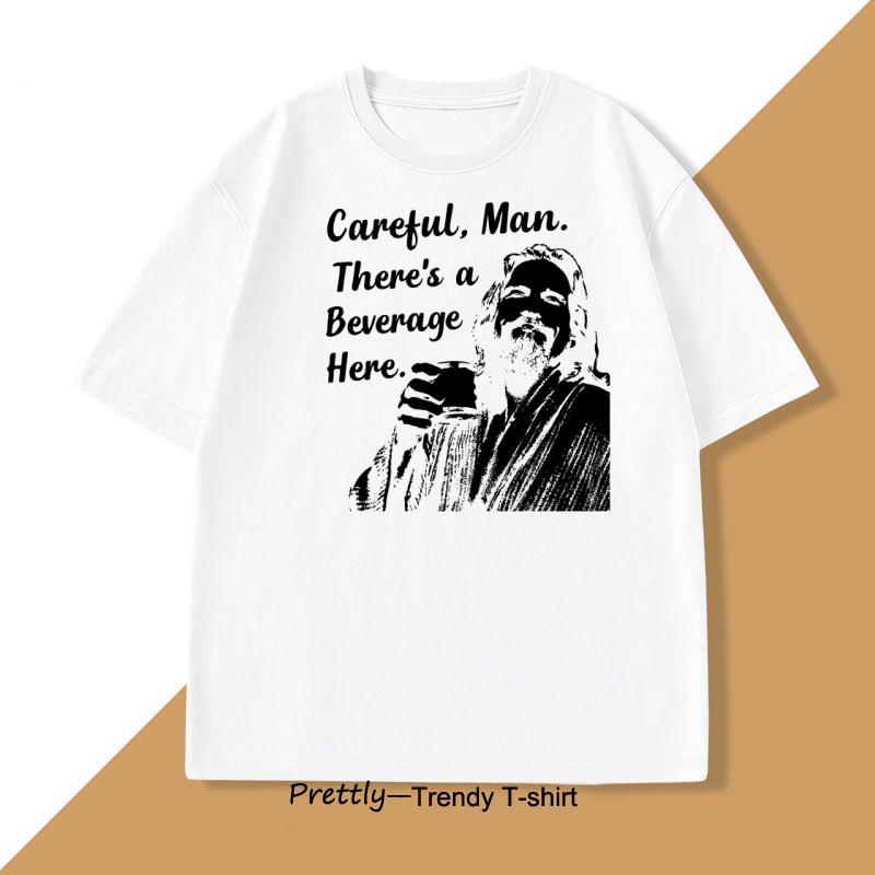 

Мужская дизайнерская одежда Футболка Здесь есть напиток Пивная футболка Винтажная хлопковая футболка с коротким рукавом Свободная с круглым вырезом Летняя XL