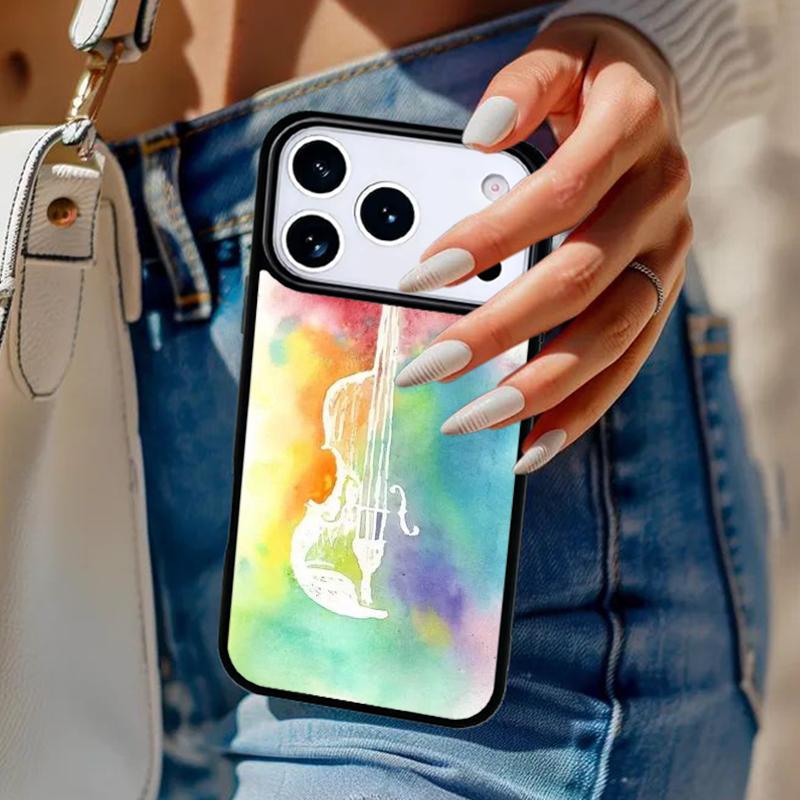 

Musical Notes Violin Classical soft Phone Case For iPhone 17 Air 14 15 13 12 Max Cover For Apple 16e 11 Pro Max Plus Coque iPhone 14pro