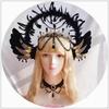 Lolita White Angel Wings Virgin Mary Bead Chain Baroque Halo Tiara Hair Accessory Virgin Mary Sun Godmother's Crown KC Headwear