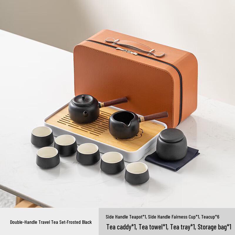 Portable Ceramic Tea Set with 4 Cups