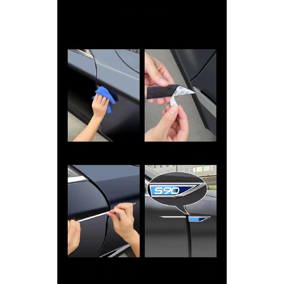 2 teile/satz Für Volvo S90 auto Kotflügel Metall Aufkleber Außen Dekorative Abziehbilder Änderung Auto Emblem Zubehör