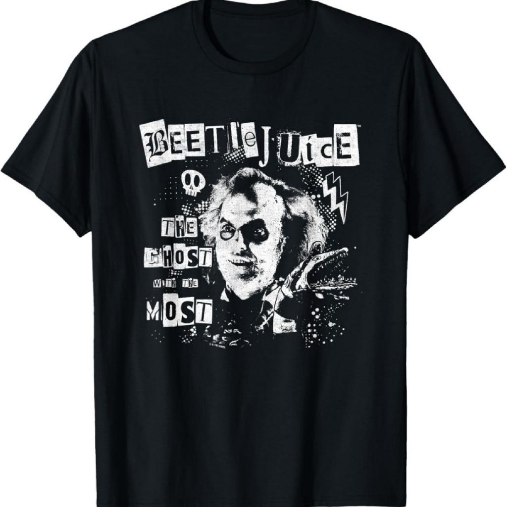 Beetlejuice Bio-Exorcist Turn On The Juice Punk Portrait T-ShirtBeetlejuice Bio-Exorcist Turn On The Juice Punk Portrait T-Shirt