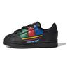 Adidas Originals Pure E Synthetic Leather Retro Durable Breathable Low-Top Walking Shoes Baby Shoes Black FW4018