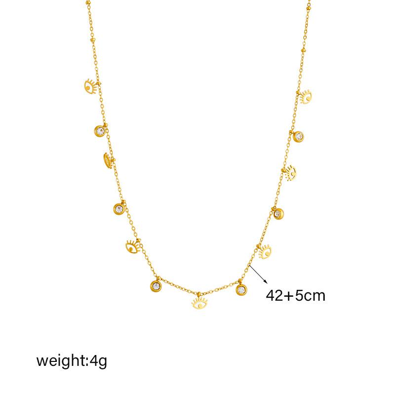Ladies Titanium Steel Hollow Out Eye Pendant Necklace Jewelry
