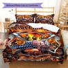 Firefighter Pattern Bedding Quilt Set Quilt Cover Pillowcase Home Decoration Gift (1 * Duvet Cover + 2 * Pillowcase, Without Core)