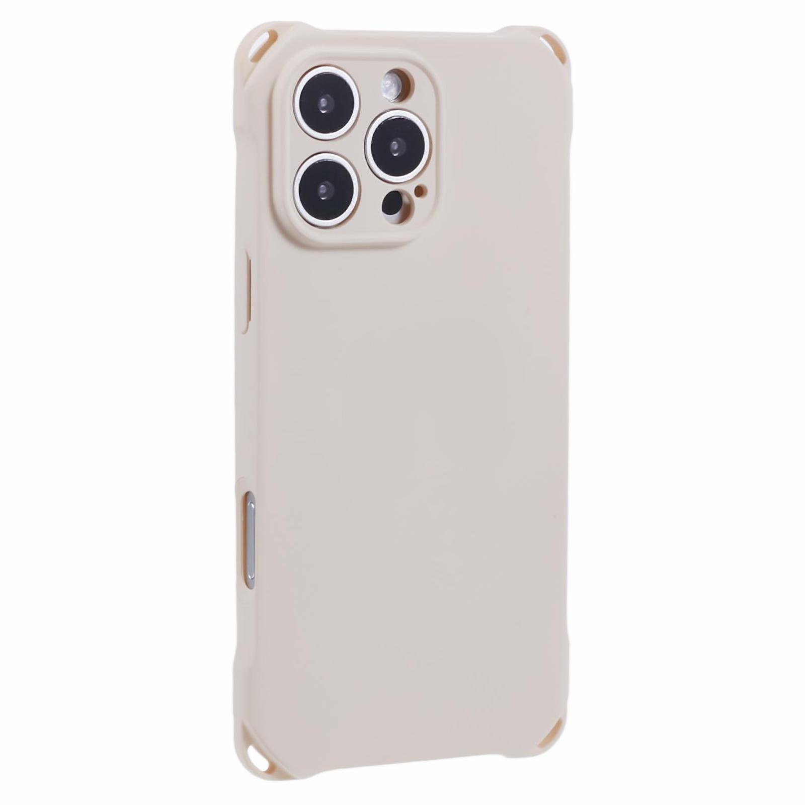 

For iPhone 16 Pro Case Four Corners Fall Protection TPU Back Cover Beige