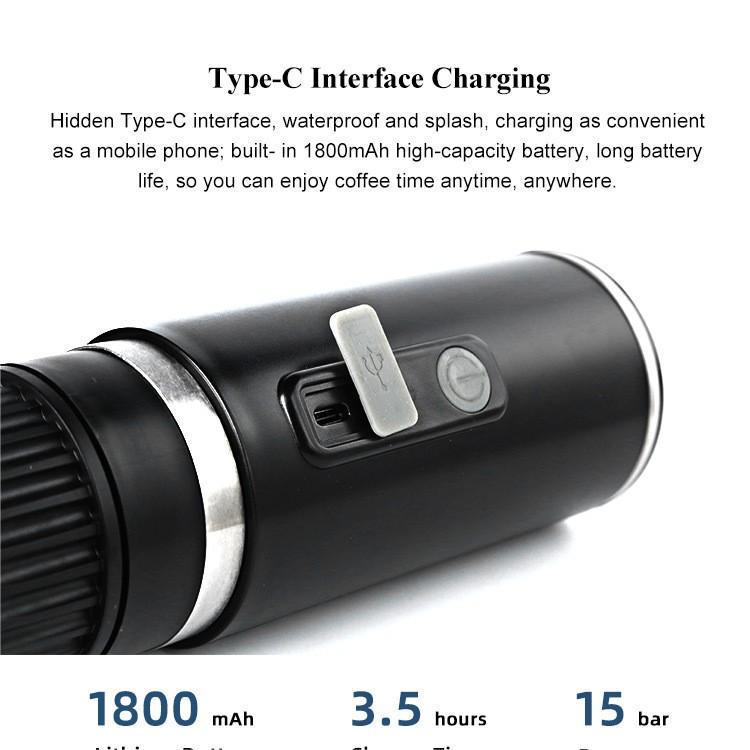 Portable Dual-Use Capsule Coffee Machine with Wireless Electric Heating