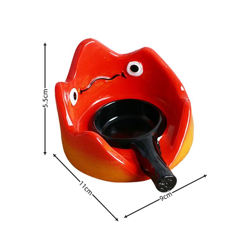 Anime Peripheral Howl'S Mobile Castle Cartoon Cute Calcifer Inserting Incense Intocandlestick Holder Desktop Decoration