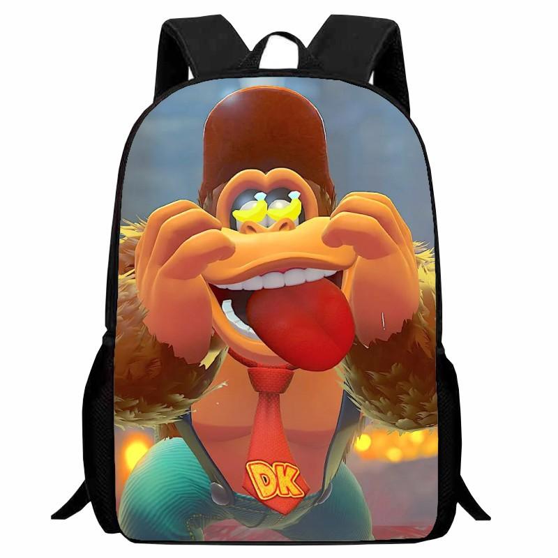 Donkey Kong Bananza, full-open student schoolbag, cartoon backpack, male
