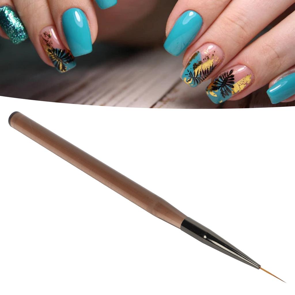 Nail Liner Brush Professional Rough Rod Nail Art Drawing Brush Transparent Coffee