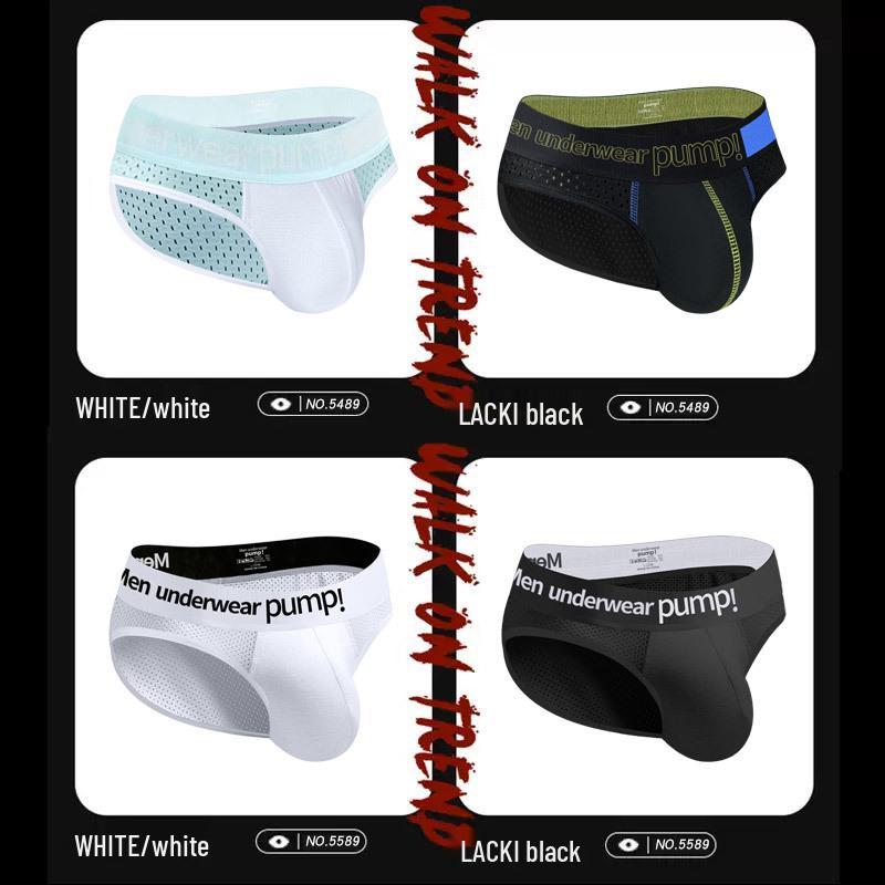 Trendy Low Rise Color Block Slim Fit Hip-Lifting Men's Sport Briefs